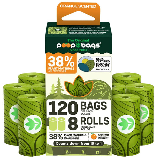 The Original Poop Bags Orange Scented USDA Biobased Rolls