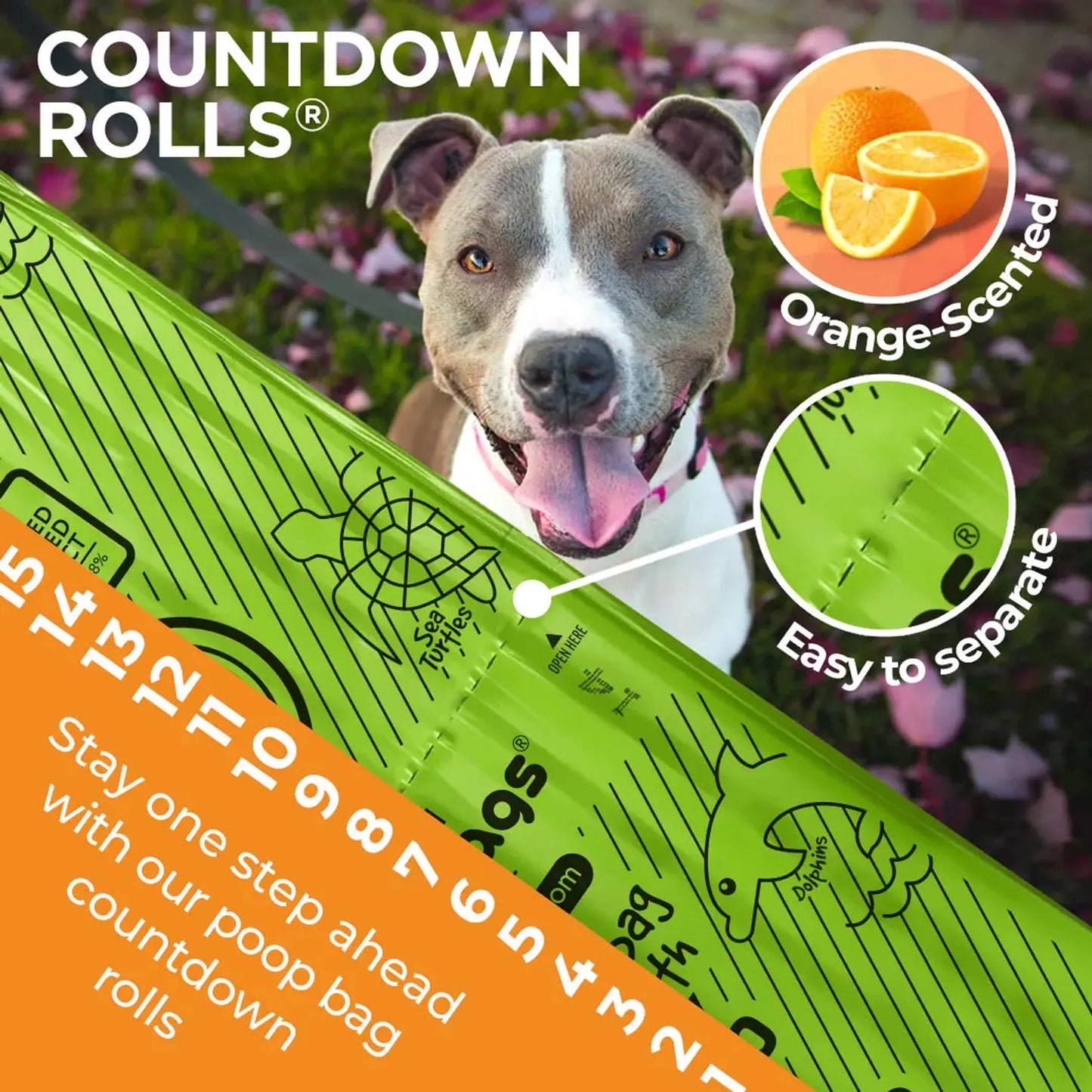 The Original Poop Bags Orange Scented USDA Biobased Rolls